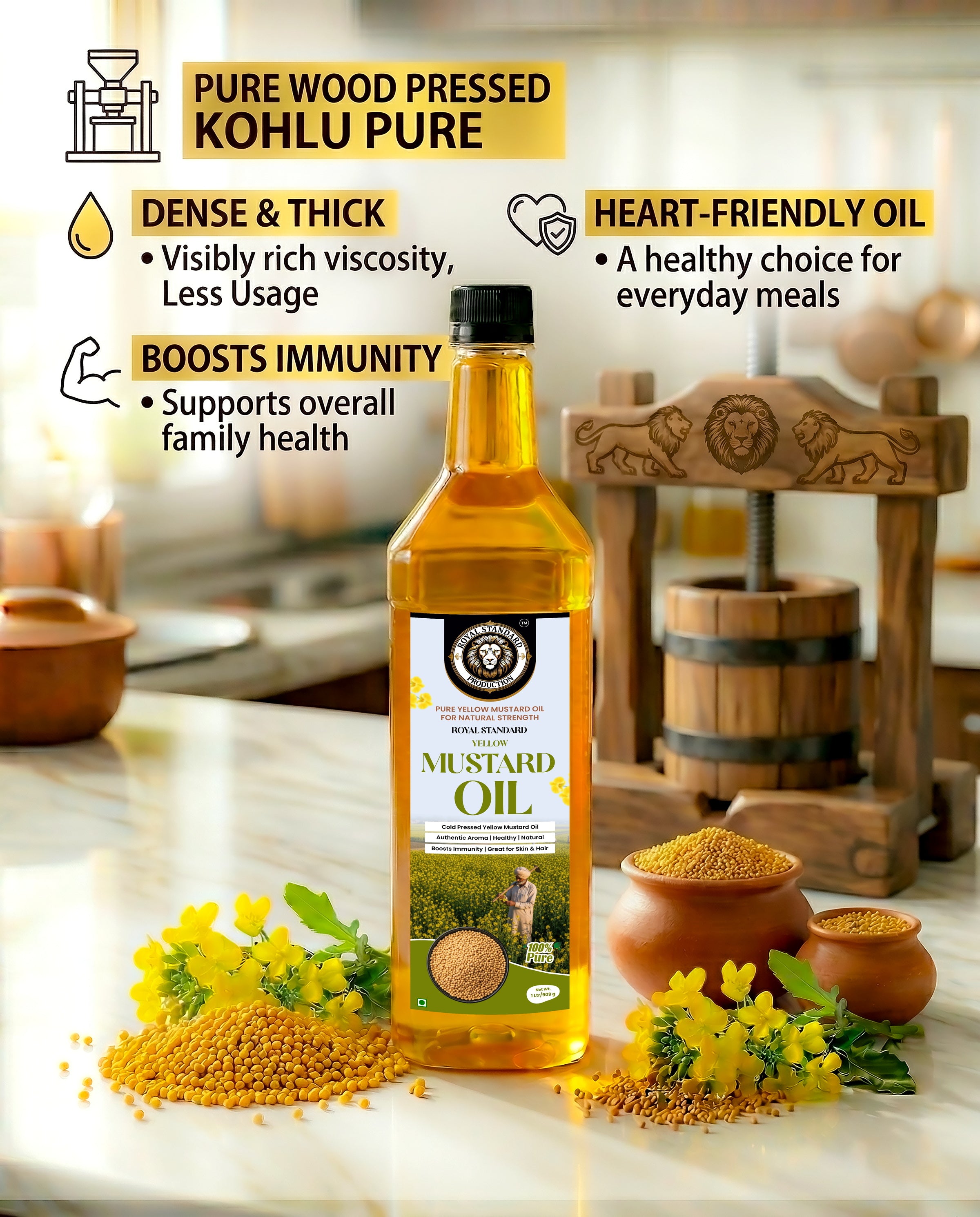 Yellow Mustard Oil (1 Ltr / 5 Ltr)
